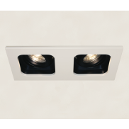 Artdelight Moggio - Einbaustrahler - 200 x 100 mm, 2x Ø 89 mm Einbaumaß - weiß/schwarz