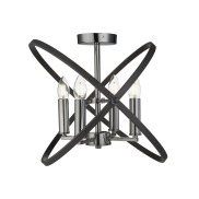 Searchlight Hoopla - Deckenleuchte - Ø 45 x 33 cm - Zinn und Braun
