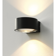 Artdelight Hudson - Wandleuchte - 10,5 x 11,8 x 6,5 cm - 2 x 4W dimmbare LED inkl. - IP54 - schwarz