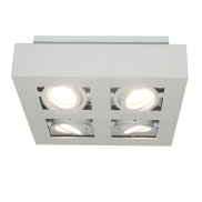 Artdelight Bosco - Aufbaustrahler 4L - 25 x 25 x 8,6 cm - weiß