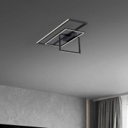 Nova Luce Clea - Deckenleuchte - 92 × 38,5 × 26 cm - 31W dimmbares LED inkl. sand-schwarz