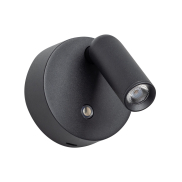 ETH Wispo - Wandleuchte - wiederaufladbar per USB-Kabel - Ø 9,5 x 3 cm - dimmbare LED 3W inklusive - schwarz