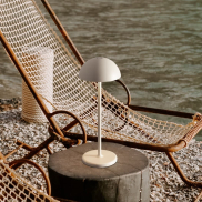 Nova Luce Rose - wiederaufladbare Tischleuchte - Ø 11,5 x 32 cm - 2W dimmbare LED inkl. - IP54 - Sand Weiß