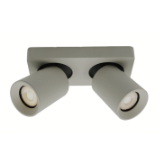 Artdelight Megano - Aufbaustrahler 2L - 20 x 10 x 11,5 cm - seidengrau