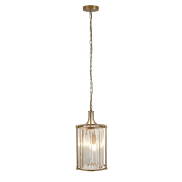 Searchlight Victoria - Pendelleuchte - Ø 26 x 150 cm - gold und transparent
