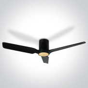 ONE Light Black Body - Deckenventilator mit Licht und Fernbedienung - Ø 132 x 27 cm - schwarz