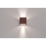 Century Italia Appalque - Außenwandleuchte mit 2 verstellbaren Lichtkegeln - 12 x 12 x 12 cm - 20W LED inkl - verstellbare Lichtfarbe - IP65 - braun
