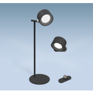 Century Italia Pixel - wiederaufladbare Tischleuchte mit Option zur Wandleuchte - 12 x 12.7 x 38.1 cm - 1.8W dimmbare LED inkl - schwarz