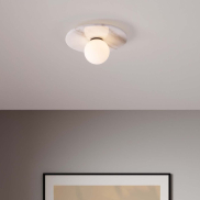 Nova Luce Idor - deckenleuchte - Ø 30 x 15,5 cm - weißer Marmor und Opalglas