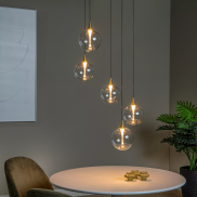 Lucide Gisela - Hängeleuchte - Ø 48 x 150 cm - 5 x 3,8W dimmbare LED inkl. - transparent