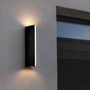 Lutec Leo - Außenwandleuchte - 6 x 8 x 30 cm - 14,5W LED inkl. - IP54 - dunkelgrau