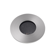 Faro Grund - runder Bodenspot für außen - Ø 80 mm, Ø 60 mm versenkt - inkl. 7W LED - IP67 - Edelstahl mattiert - Lichtfarbe warmweiß (3000K)