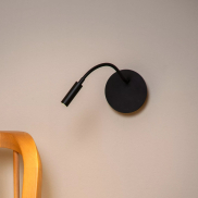 Lucide Jolijn - Wandleuchte mit flexiblem Lesearm - wiederaufladbar über USB-Kabel - Ø 11 x 3,2 cm - 2W led inkl. - schwarz