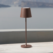 Nova Luce Seina - wiederaufladbare Tischleuchte - Ø 11,4 x 39,5 cm - 2W dimmbare LED inkl. - IP54 - corten