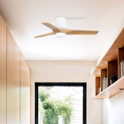 Faro Heywood Tub S - deckenventilator mit licht - Ø 90 - matt weiß und pino