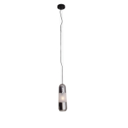 Maxlight Mauri - Hängeleuchte - Ø 12,5 x 180 cm - schwarz und Rauchglas