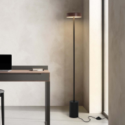Nova Luce Thea - Stehleuchte - Ø 20 x 135 cm - 17W  LED inkl. - Sand schwarz und Holz