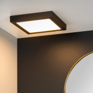 Lucide Brice-Led - Deckenleuchte - 30 x 30 x 3,9 cm - 30W dimmbare LED inkl - IP44 - schwarz