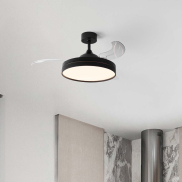 Nova Luce Nevma - Deckenventilator mit Licht und Fernbedienung - Ø 107 x 49 cm - 36W LED inkl. - Matt schwarz