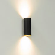 Artdelight Roulo2 - Wandleuchte - Ø 6,5 x 15,4 cm - mattschwarz/gold