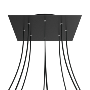 Creative Cables - Rose-One Quadratische Deckenrosette für 8 Lichtpunkte - 40 x 40 x 3,5 cm - schwarz