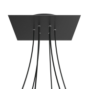 Creative Cables - Rose-One Quadratische Deckenrosette für 6 Lichtpunkte - 40 x 40 x 3,5 cm - schwarz