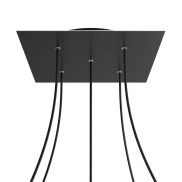 Creative Cables - Rose-One Quadratische Deckenrosette für 5 Lichtpunkte - 40 x 40 x 3,5 cm - schwarz