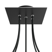 Creative Cables - Rose-One Quadratische Deckenrosette für 5 Lichtpunkte - 20 x 20 x 3,5 cm - schwarz