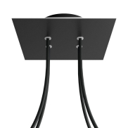 Creative Cables - Rose-One Quadratische Deckenrosette für 4 Lichtpunkte - 20 x 20 x 3,5 cm - schwarz
