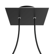 Creative Cables - Rose-One Quadratische Deckenrosette für 2 Lichtpunkte - 20 x 20 x 3,5 cm - schwarz