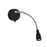 Searchlight Flexy - Wandleuchte mit Schalter - 7 x 29 cm - 0,8W LED inkl - Chrom und Schwarz