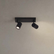 Nova Luce Alma - Aufbaustrahler 2L - 37 x 13 x 12 cm - IP44 - Sand schwarz