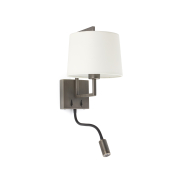 Faro Frame - Wandleuchte mit Schalter - 21,5 x 28 x 17,6 cm - 3W LED inkl. - weiß und altgold