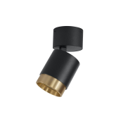 Nova Luce Spectre - Aufbaustrahler - Ø 6,5 x 14,4 cm - 15W LED inkl. - verstellbarer Strahl - schwarz/gold