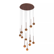 Lucide Calina - Hängeleuchte - 69,9 x 209,3 cm - 12 x 7W dimmbare LED inkl. - einstellbare Lichtfarbe - Kaffee