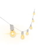 Century Italia Fiesta – 8,5 m Lichterkette, davon 3,34 m Kabel – 10 × 6 W LED inkl. – IP44 – weiß