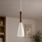 Design for the People Pure 10 - Hängeleuchte - Ø 10 x 344 cm - weiß und braun