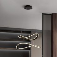 Nova Luce Celestia - Hängelampe -  Ø 60 x 120 cm - 87W dimmbar LED inkl. - schwarz
