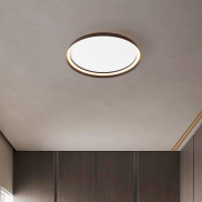 Nova Luce Ormi - Deckenleuchte - Ø 60 x 7 cm - 48W dimmbar LED inkl. - gebürstetes Kaffeebraun
