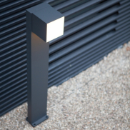 Lutec Cuba - Gartenleuchte - 23,7 x 11 x 75 cm - 12,2W LED inkl. - IP54 - dunkelgrau