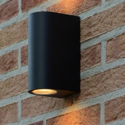 Lucide Zaro Round - Außenwandleuchte - 7,8 x 6,8 x 16 cm - IP44 - schwarz