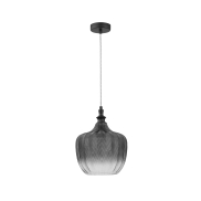 Nova Luce Loni - Pendelleuchte - Ø 24 x 120 cm - rauchgrau