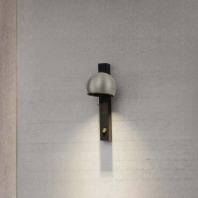 Nova Luce Lusa - wandleuchte - Ø 10 x 26 x 13 cm - 10W LED inkl. - nebliges nickel und schwarz