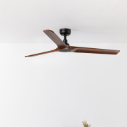 Faro Heywood L - Deckenventilator - Ø 132 cm - matt schwarz und dunkle walnuss