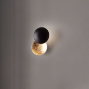 Nova Luce Soleil - wandleuchte - Ø 20 x 20 cm - 6W LED inkl. - Sand schwarz und gold