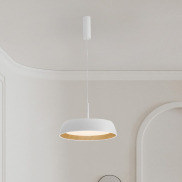 Nova Luce Sigi - Hängelampe - Ø 45 x 180 cm - 40W dimmbar LED inkl. - sand Weiß und Holz