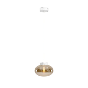 Maxlight Moonstone - Pendelleuchte - Ø 45 x 150 cm - Braunglas und Weiß