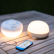 New Garden Cherry - tragbare wiederaufladbare Lichtquelle mit Fernbedienung - Ø 11 x 9 cm - 8.5W LED inkl. - IP54 - beige