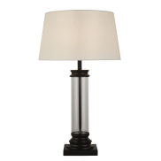 Searchlight Pedestal - Tischleuchte - Ø 37 x 63 cm - schwarz und creme