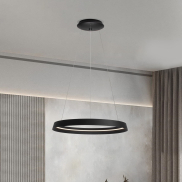 Nova Luce Ormi - Hängelampe - Ø 60 x 150 cm - 52W dimmbar LED inkl. - Sand schwarz